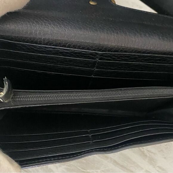 GUCCI GG Leather Long Wallet to Shoulder Bag 💼 Black - Picture 16 of 17